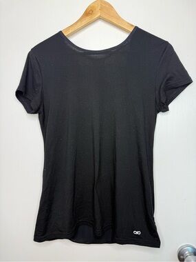 Infinite Performance Black Short Sleeve Crewneck Tee with Racerback Athleticwear